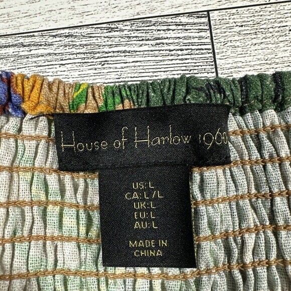 House of Harlow 1960 Mini Dress Womens Large Linen Blend Toucans‎ Lined NWT - Picture 5 of 13